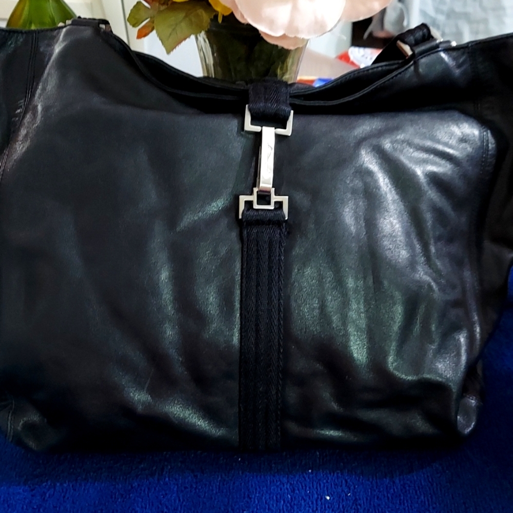 Black leather Cole Haan  purse